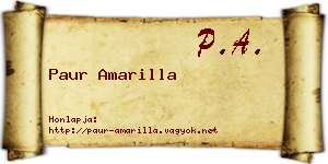 Paur Amarilla névjegykártya